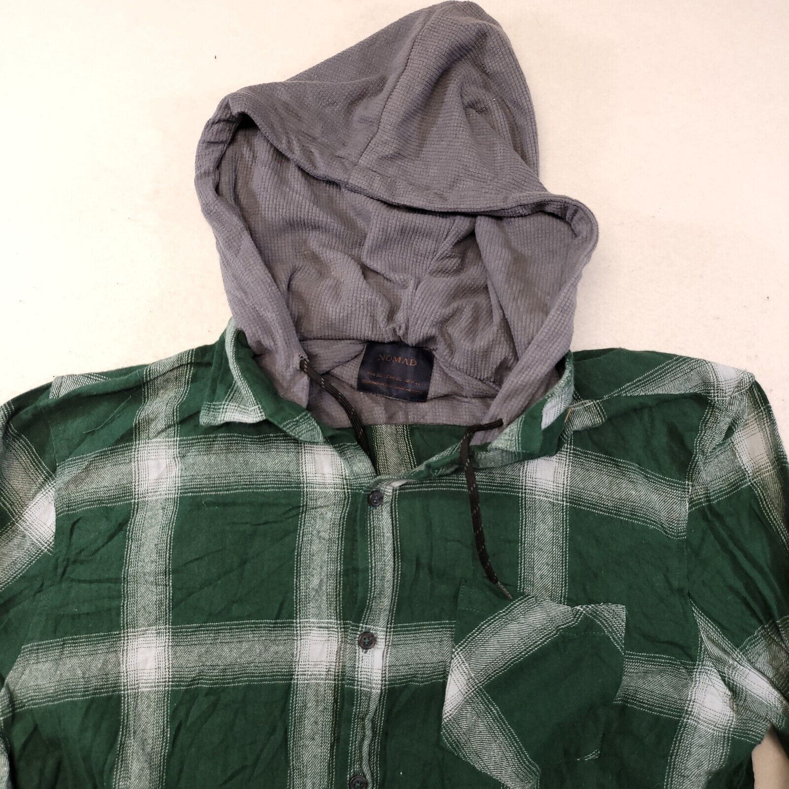 Nomad Nomad Casual Long Hoodie Mens Size XL Green White Gray Plaid Size US XL / EU 56 / 4 - 1 Thumbnail