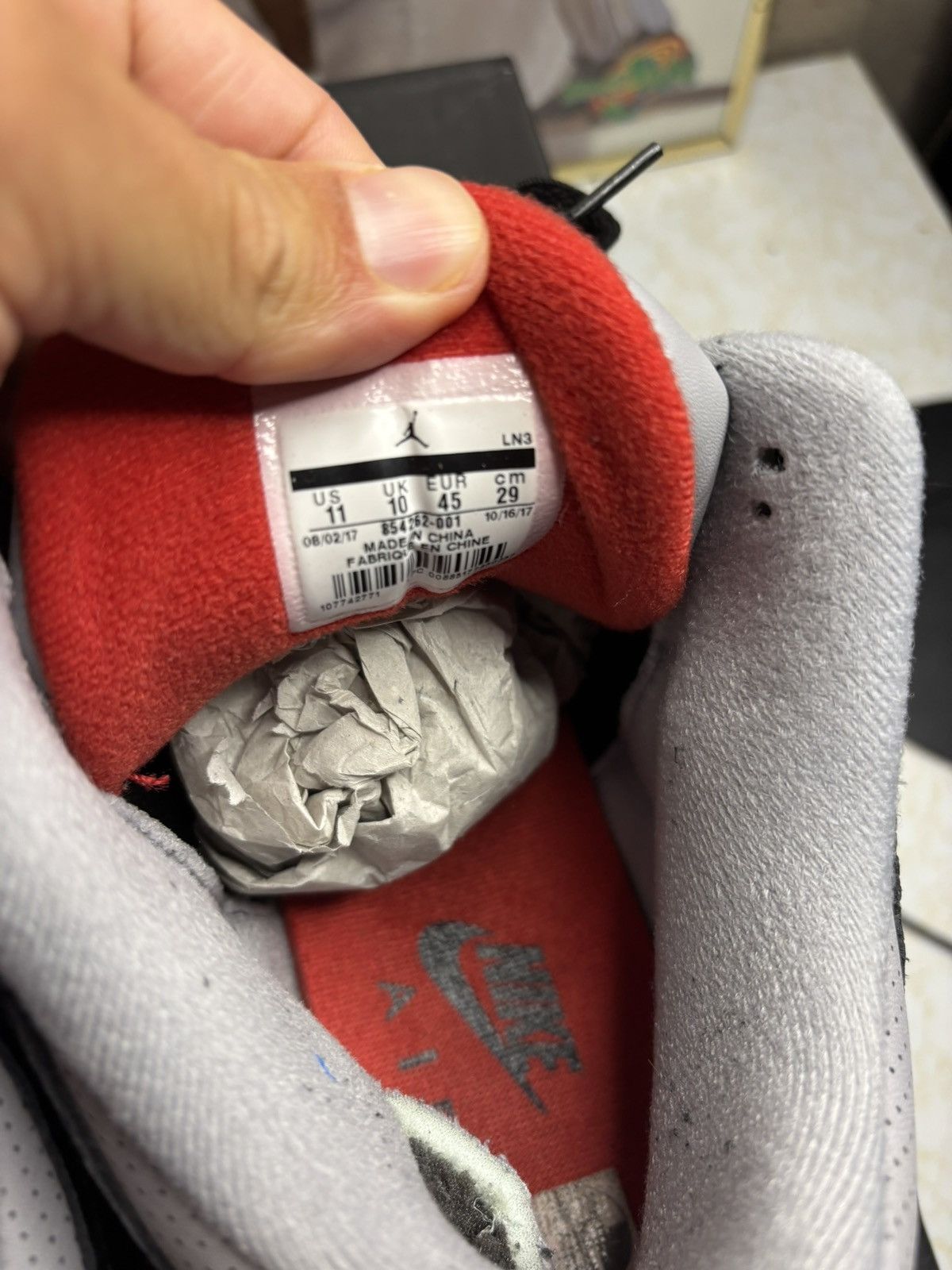 Jordan Brand Jordan 3 Retro Black Cement 2018 Size US 11 / EU 44 - 6 Thumbnail