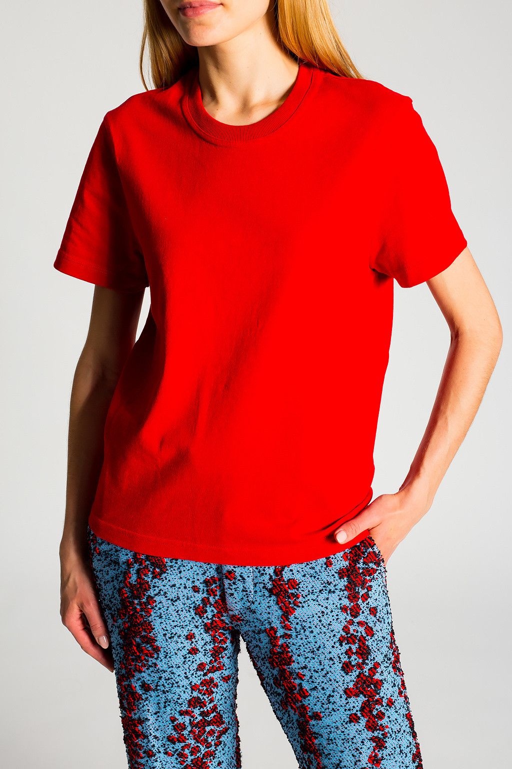Bottega Veneta BOTTEGA VENETA scarlet red jersey cotton t-shirt Size Large Size L / US 10 / IT 46 - 1 Thumbnail