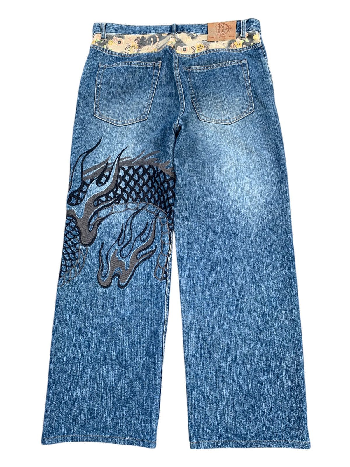 Kapital KARAKURI TAMASHI DRAGON EMBROIDERY JAPANESE SUKAJAN DENIM Size US 34 / EU 50 - 5 Thumbnail