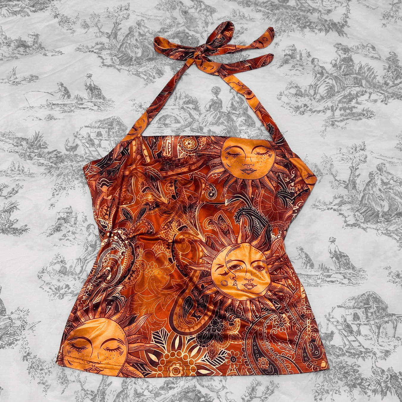 Other NWOT Golden Sun Paisley Halter Swim Top Size L / US 10 / IT 46 - 6 Thumbnail