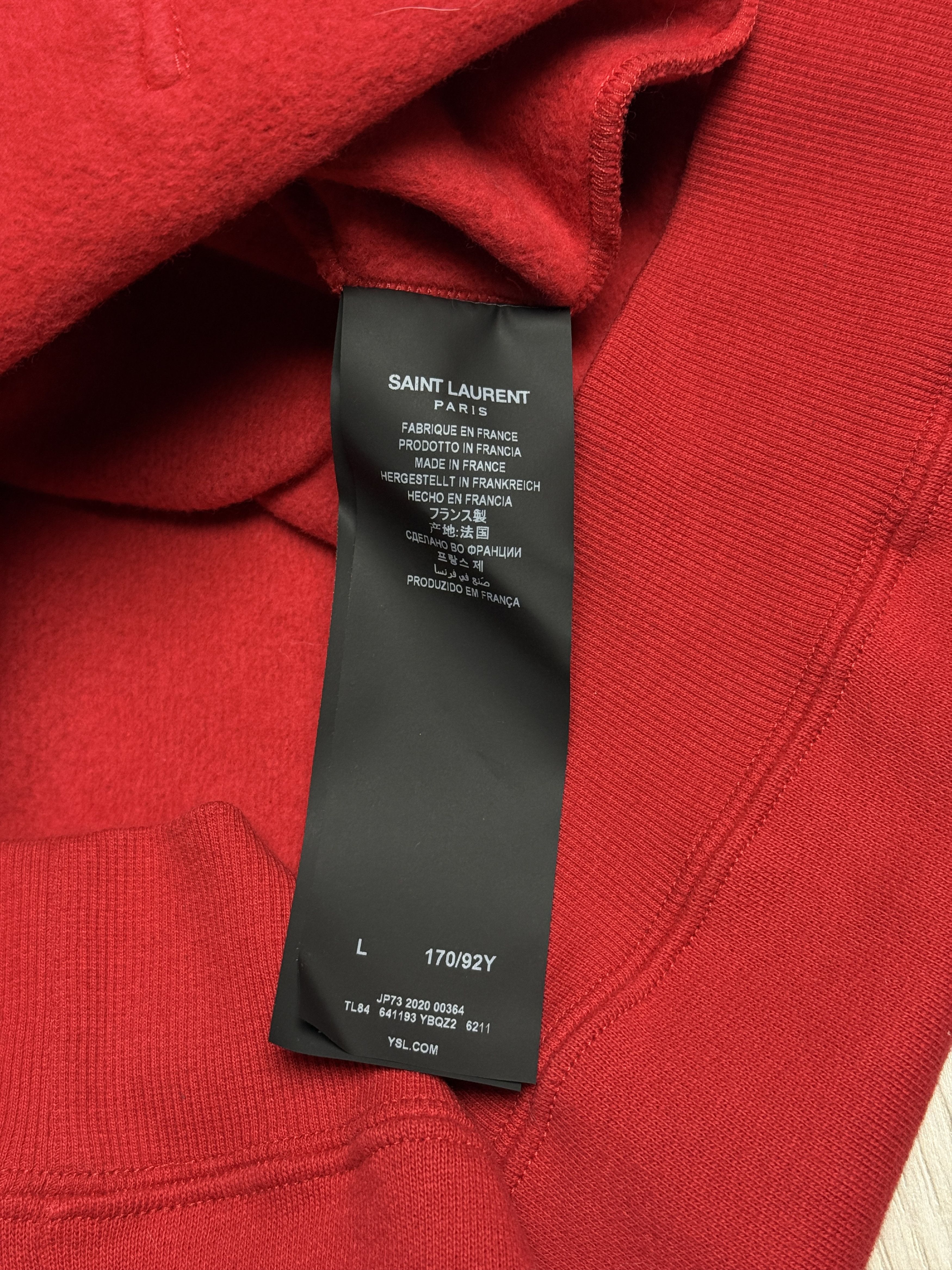 Saint Laurent Paris Saint Laurent Paris red logo hoodie Size L / US 10 / IT 46 - 8 Thumbnail