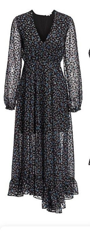Maje MAJE NWT RAVENA FLORAL BURNOUT VELVET MIDI DRESS SIZE 3 Size L / US 10 / IT 46 - 1 Thumbnail