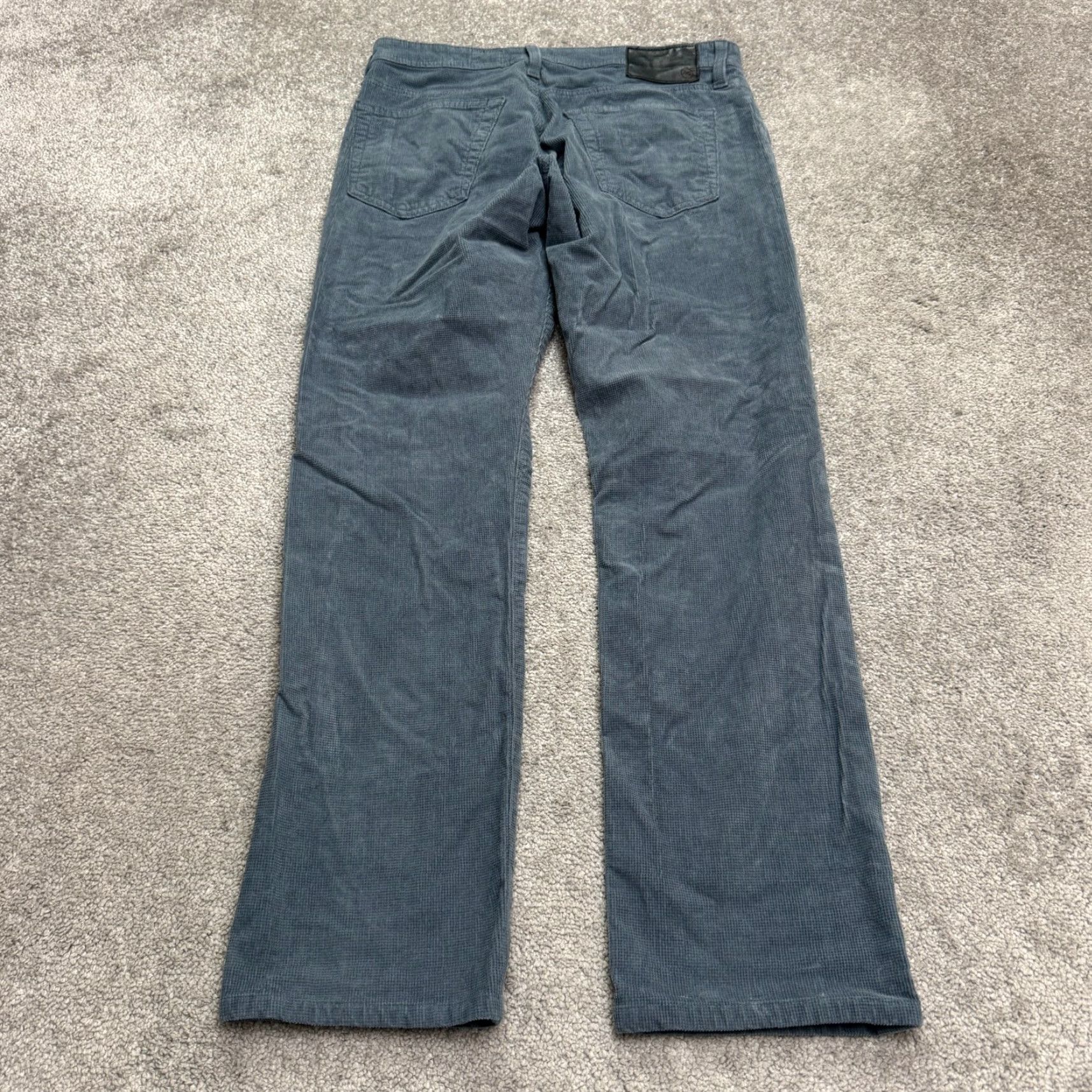 Vintage AG Adriano Goldschmied The Everett Slim Straight Corduroy Pants Mens 30x34 Blue Size US 30 / EU 46 - 2 Thumbnail