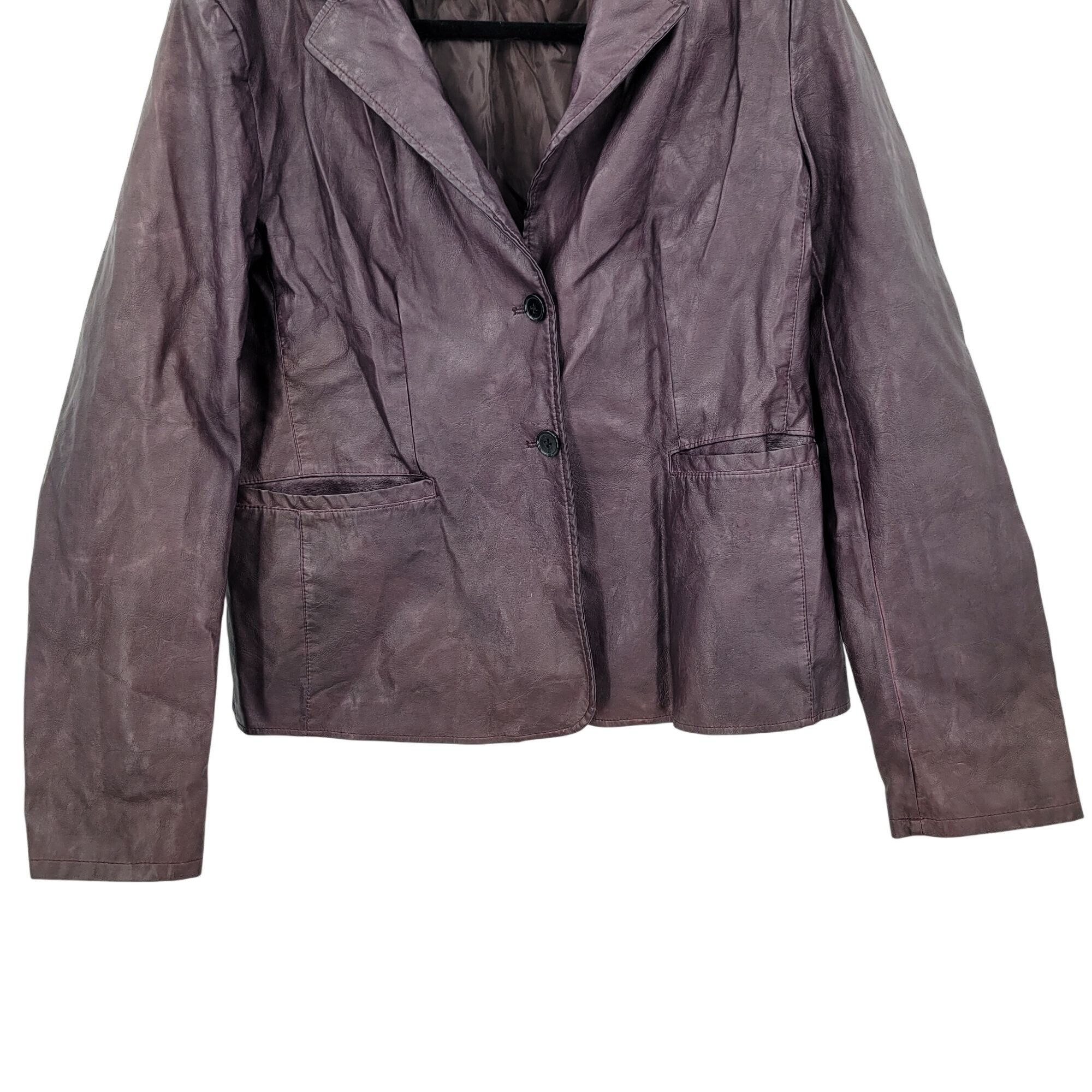 Other Womens Oxblood Vegan Faux Leather Jacket Sz L Eggplant Purpl Size L / US 10 / IT 46 - 5 Thumbnail