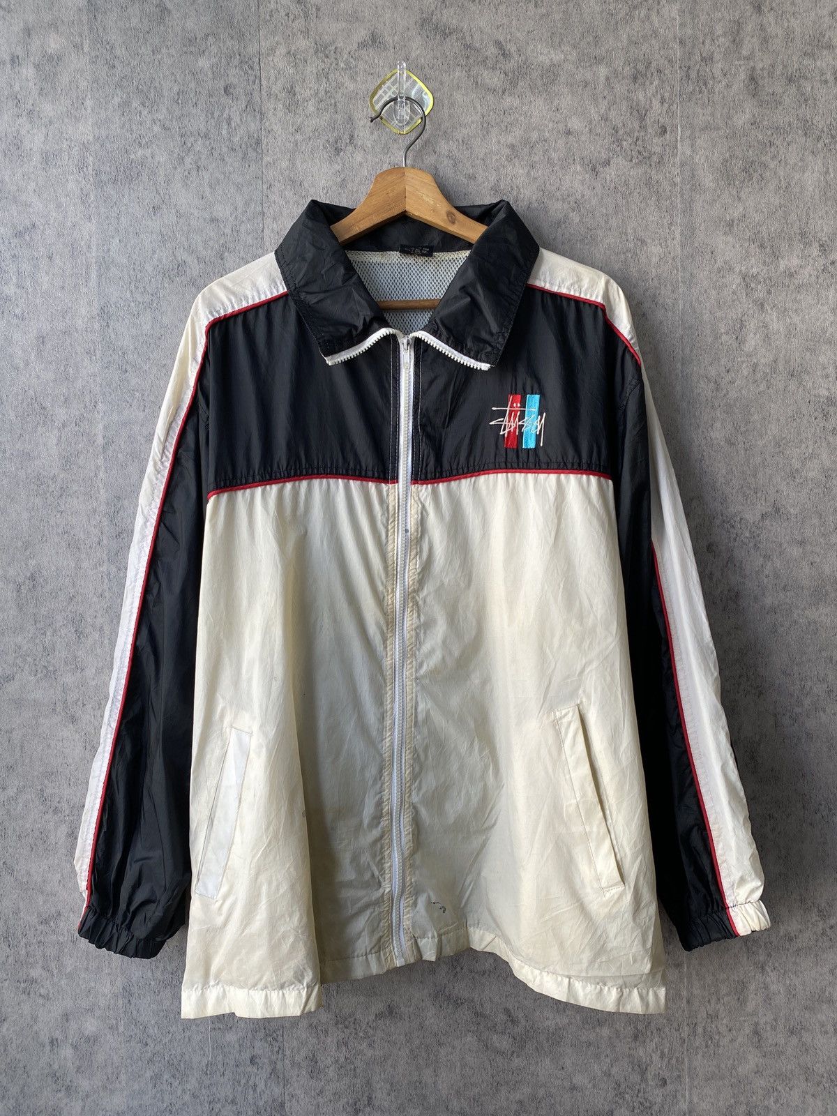 Stussy × Vintage Vintage 90s Stussy Windbreaker Big Logo Jacket Size US L / EU 52-54 / 3 - 2 Thumbnail
