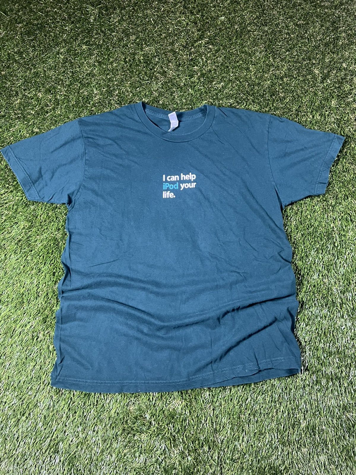 Apple Vintage Y2k Teal Apple iPod Promo Tech Fun Music Retro Tee Size US L / EU 52-54 / 3 - 1 Thumbnail