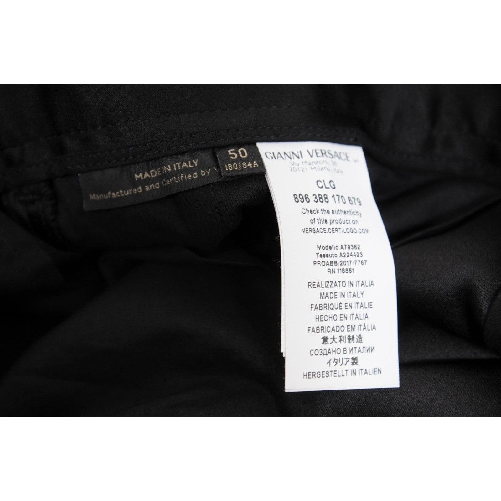 Versace Cargo Pocket Pants IT 50 Black Silk Trousers Size US 34 / EU 50 - 10 Thumbnail