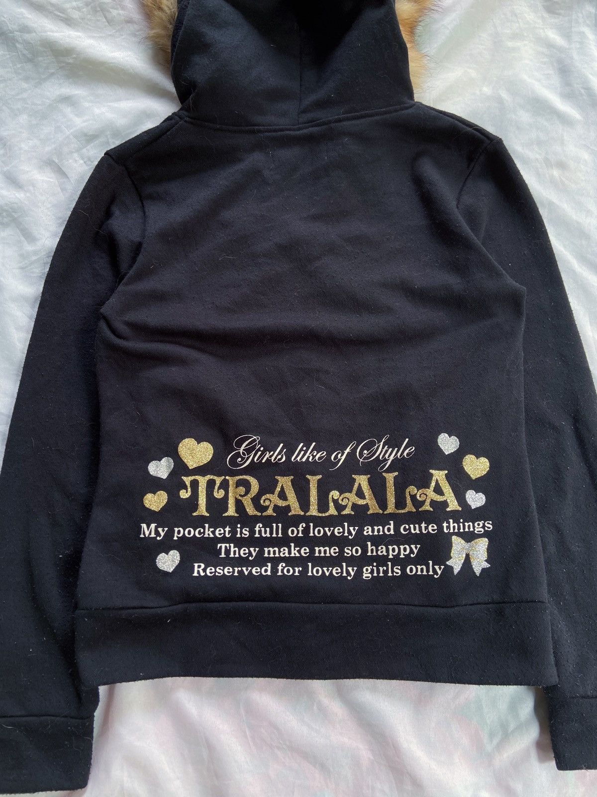 Japanese Brand TRALALA GIRL LIKE OF STYLE FUR ZIP HOODIE Size US XS / EU 42 / 0 - 10 Thumbnail