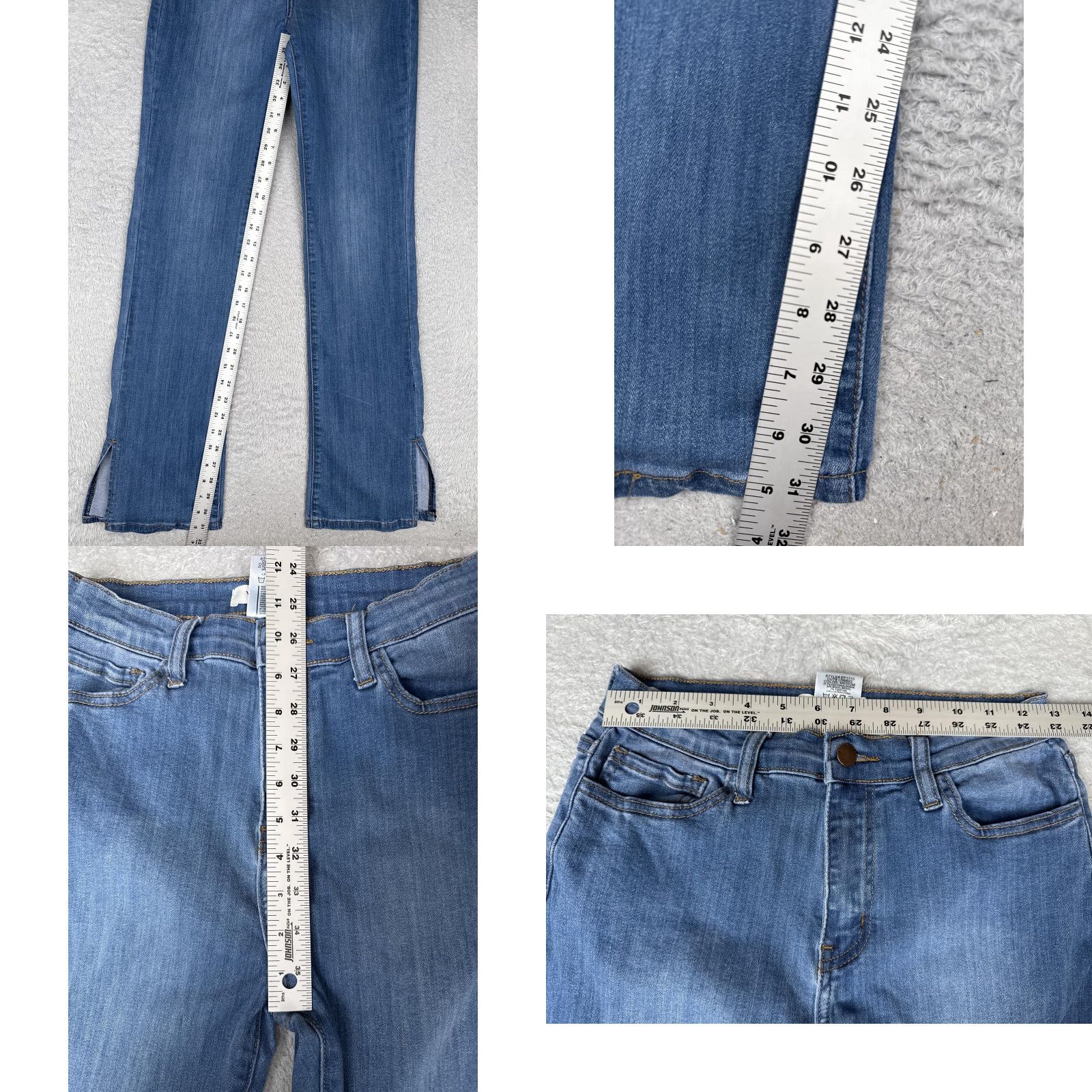 Denime Vibrant M.I.U Jeans Women 9 Blue Medium Wash Split Hem Straight Light Color 5-Pocket Denim Jeans Womens Size 30" / US 8 / IT 44 - 8 Thumbnail
