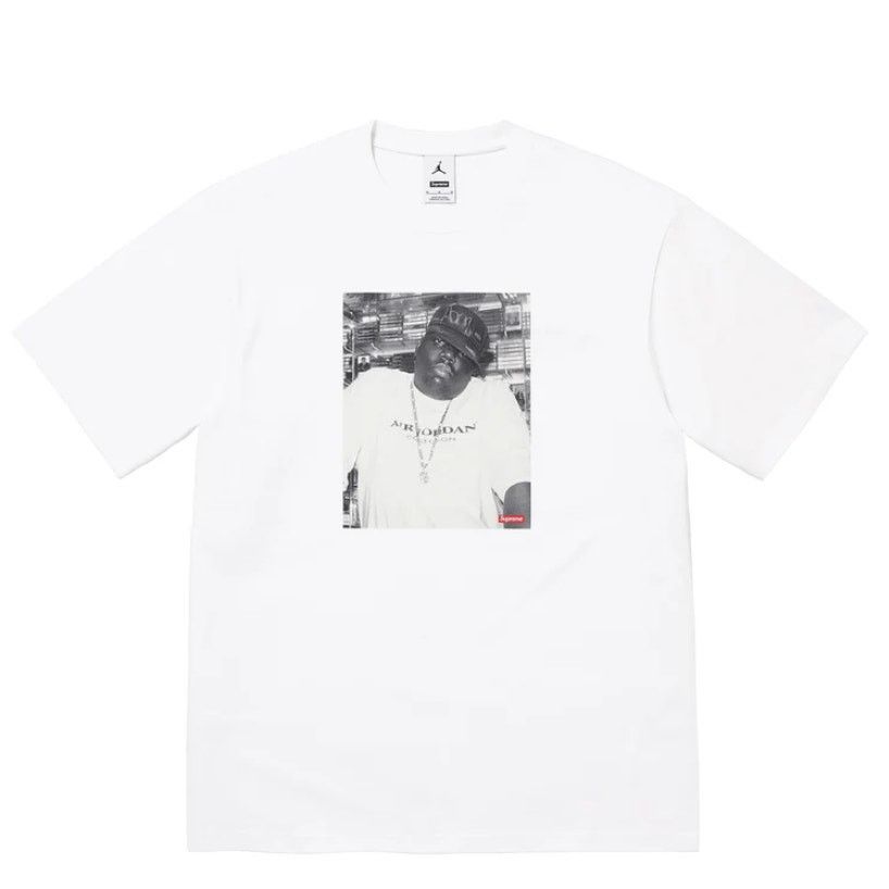 FW '24 Supreme x Jordan Biggie S/S Top SS White Tee Size XL
