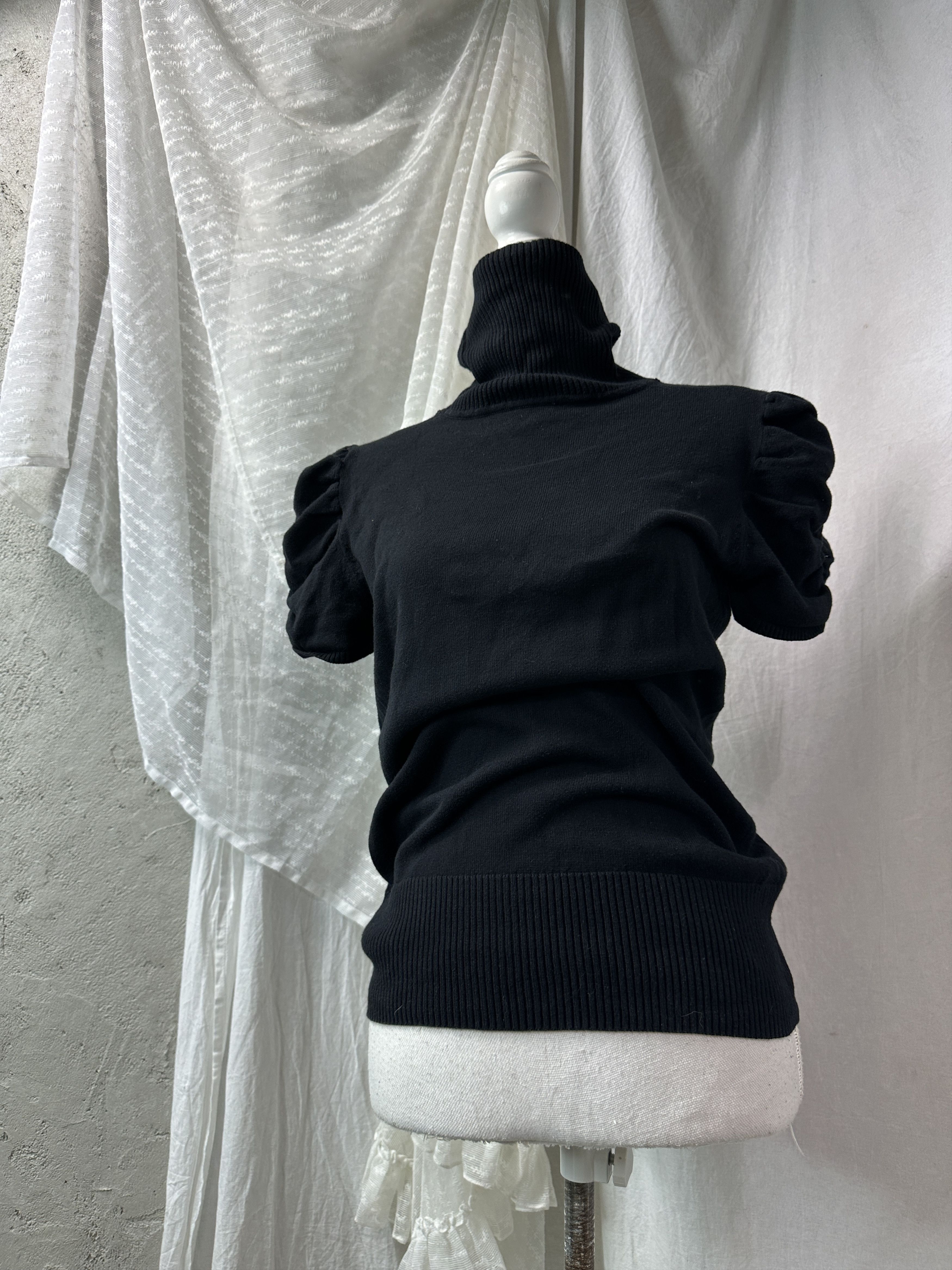 Vintage Vintage Basic Ruched Turtleneck Sweater Top Y2K Size M / US 6-8 / IT 42-44 - 1 Thumbnail