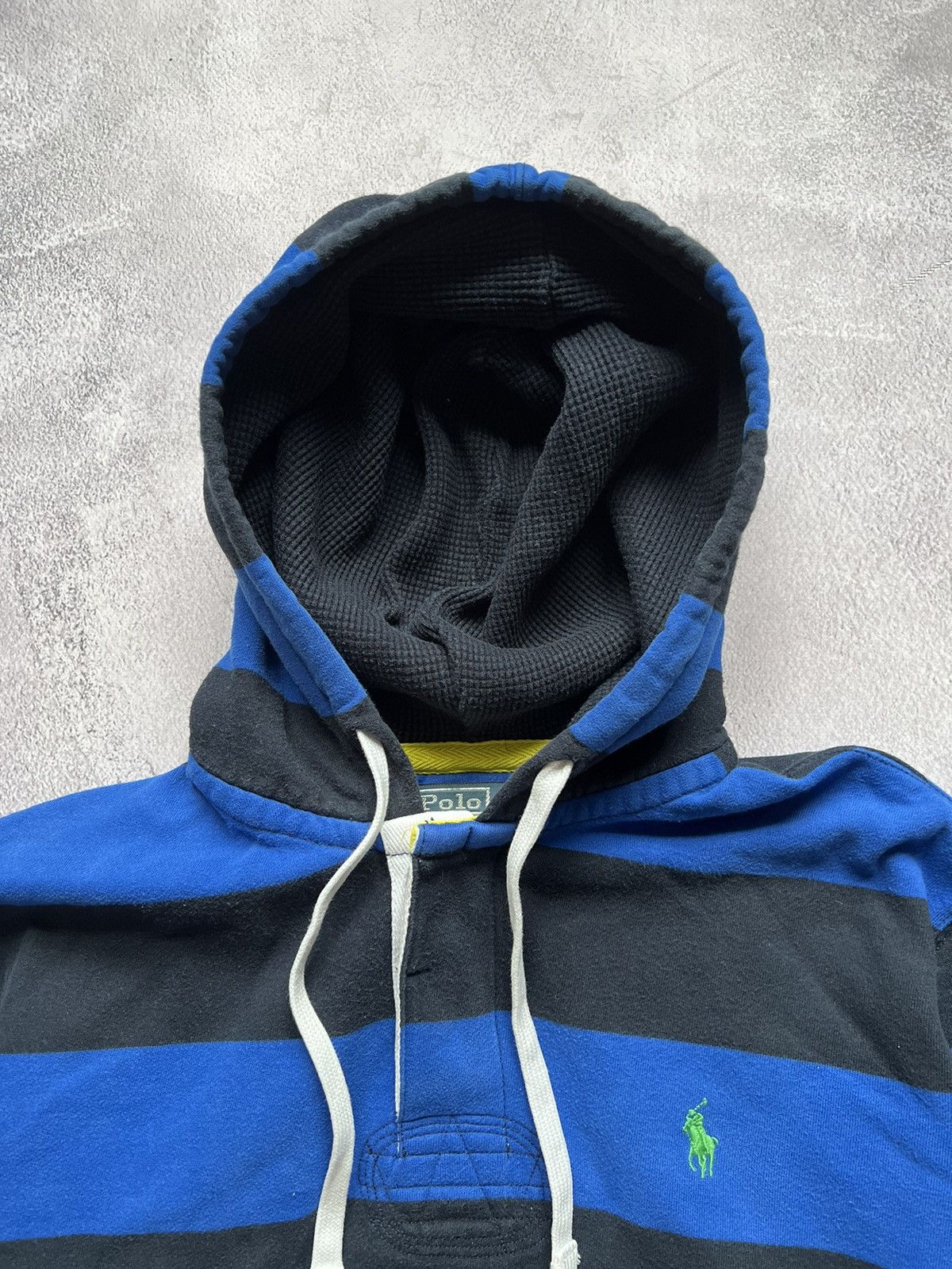 Polo Ralph Lauren VTG Polo Ralph Lauren Striped Rugby Hoodie Size L Size US L / EU 52-54 / 3 - 5 Thumbnail