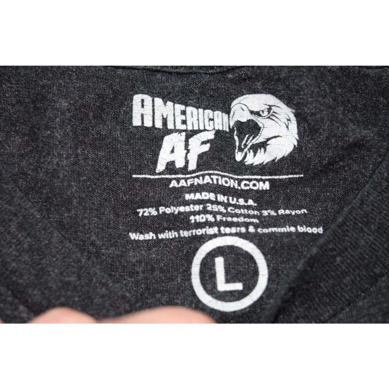 Vintage AMERICAN AF T-Shirt Gray Adult Large Logo USA Parody Freud Pink Floyd Funny Mens Size US L / EU 52-54 / 3 - 3 Thumbnail