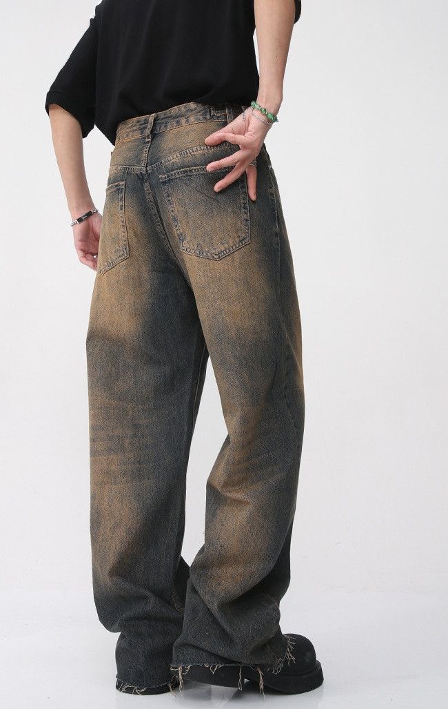Japanese Brand × Jean Straight-leg distressed rust-colored jeans Size US 32 / EU 48 - 6 Thumbnail
