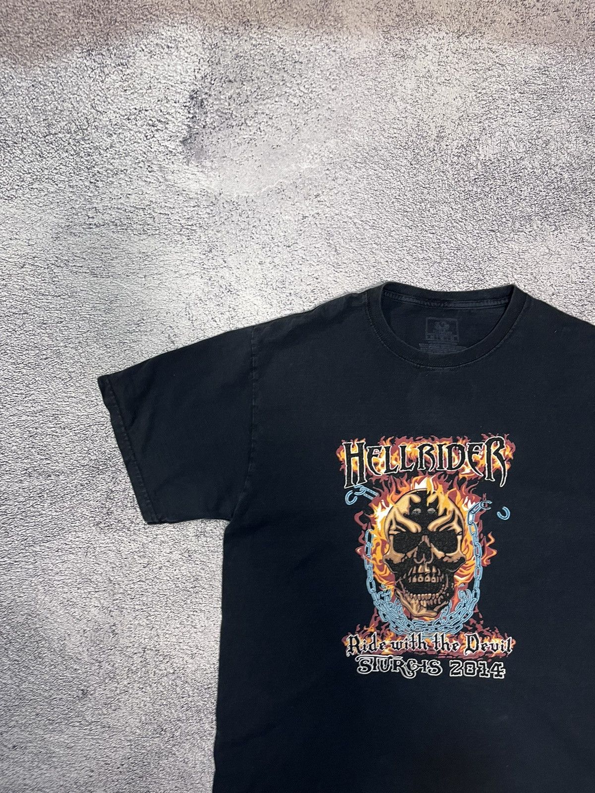 Vintage Fruit Of The Loom Mens T- Shirt Hellrider Vintage 2014 Size US M / EU 48-50 / 2 - 3 Thumbnail