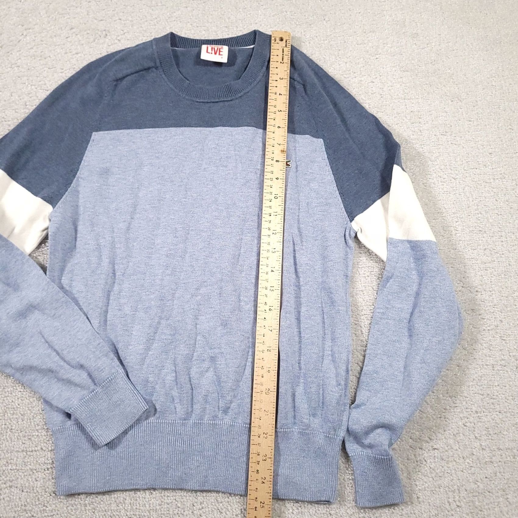 Lacoste Lacoste Live Sweater Crew Neck Colorblock Mens XS Blue Knit Pullover Size Regular Long Sleeve Size US XS / EU 42 / 0 - 5 Thumbnail
