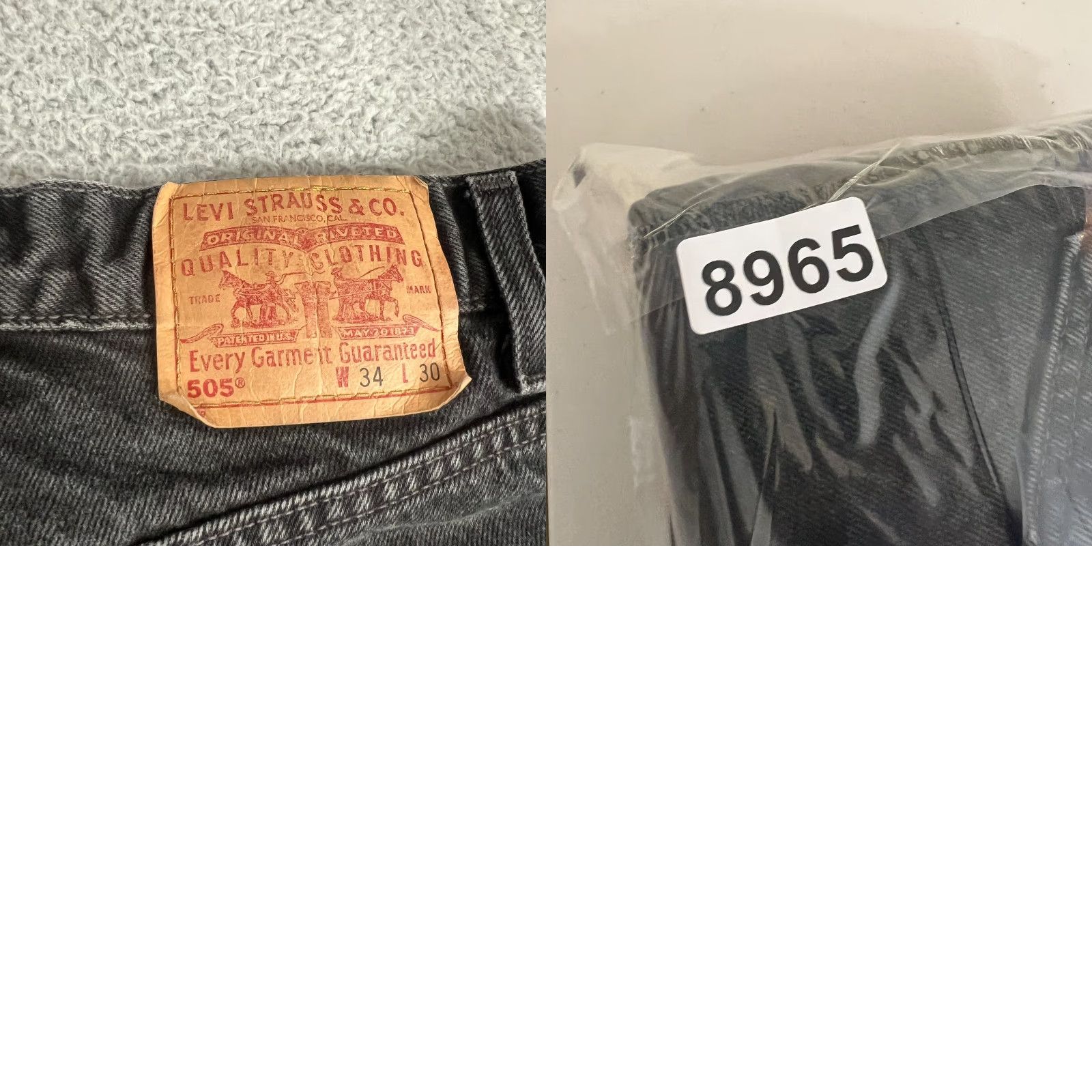 Levi's Levis 505 Jeans Regular Straight Leg Denim Black 34x30 Mens Vintage 32x30 Tag34x30 Cotton Denim Logo 5-Pocket Jeans Men Size US 34 / EU 50 - 9 Thumbnail