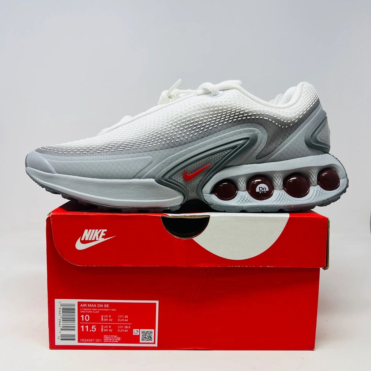 Nike Nike Air Max Dn SE Light Smoke Grey White Smoke Grey Red Size US 10 / EU 43 - 1 Thumbnail