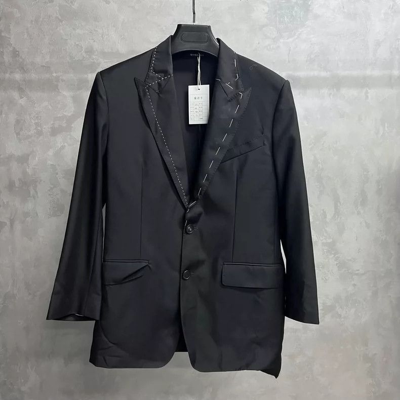 Givenchy Givenchy Black Stitch Detail Blazer Jacket - dmc Size US L / EU 52-54 / 3 - 1 Thumbnail