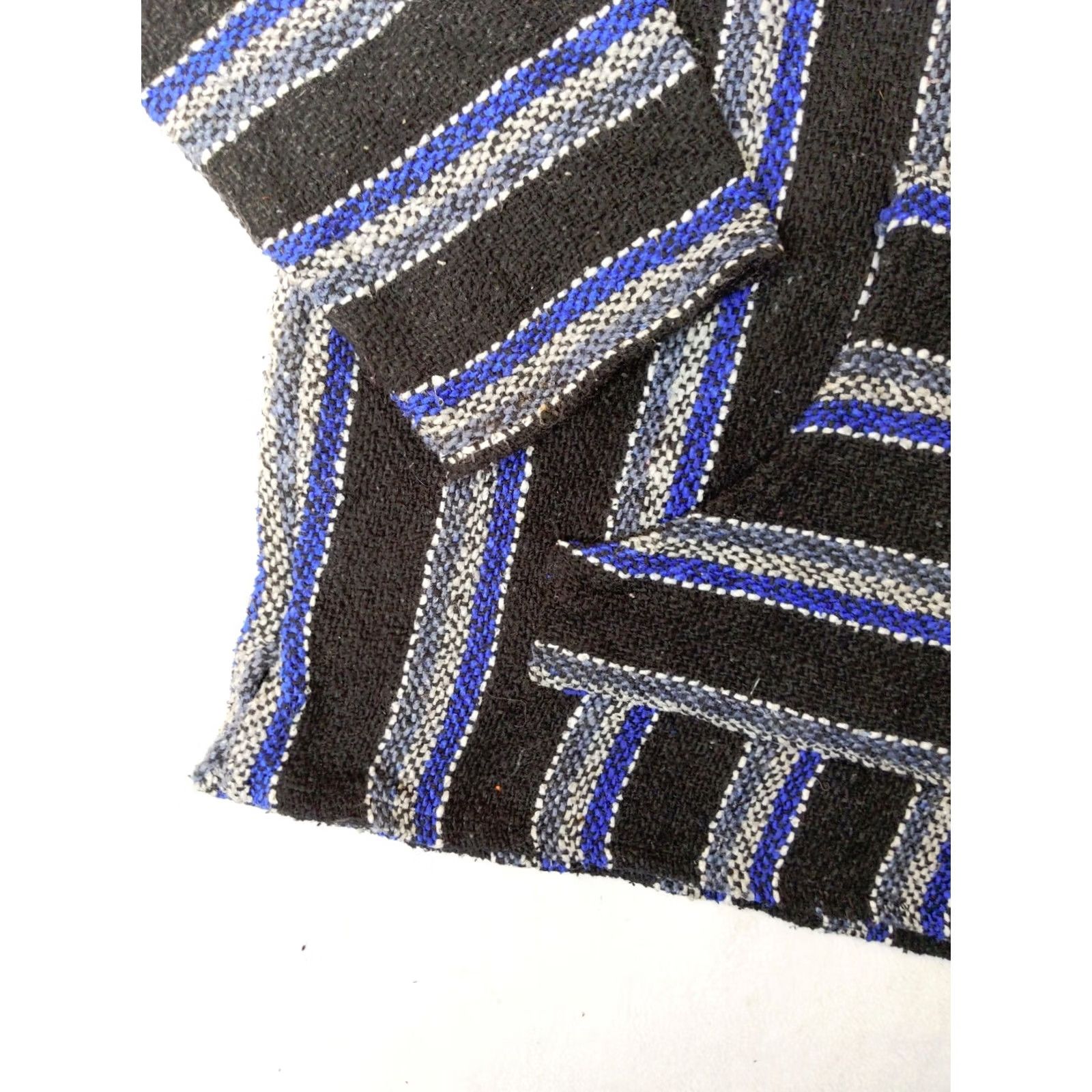 KangaROOS Franks Hoodie Mens L Blue Black White Stripe Drug Rug Baja Pullover Kangaroo Size US L / EU 52-54 / 3 - 3 Thumbnail