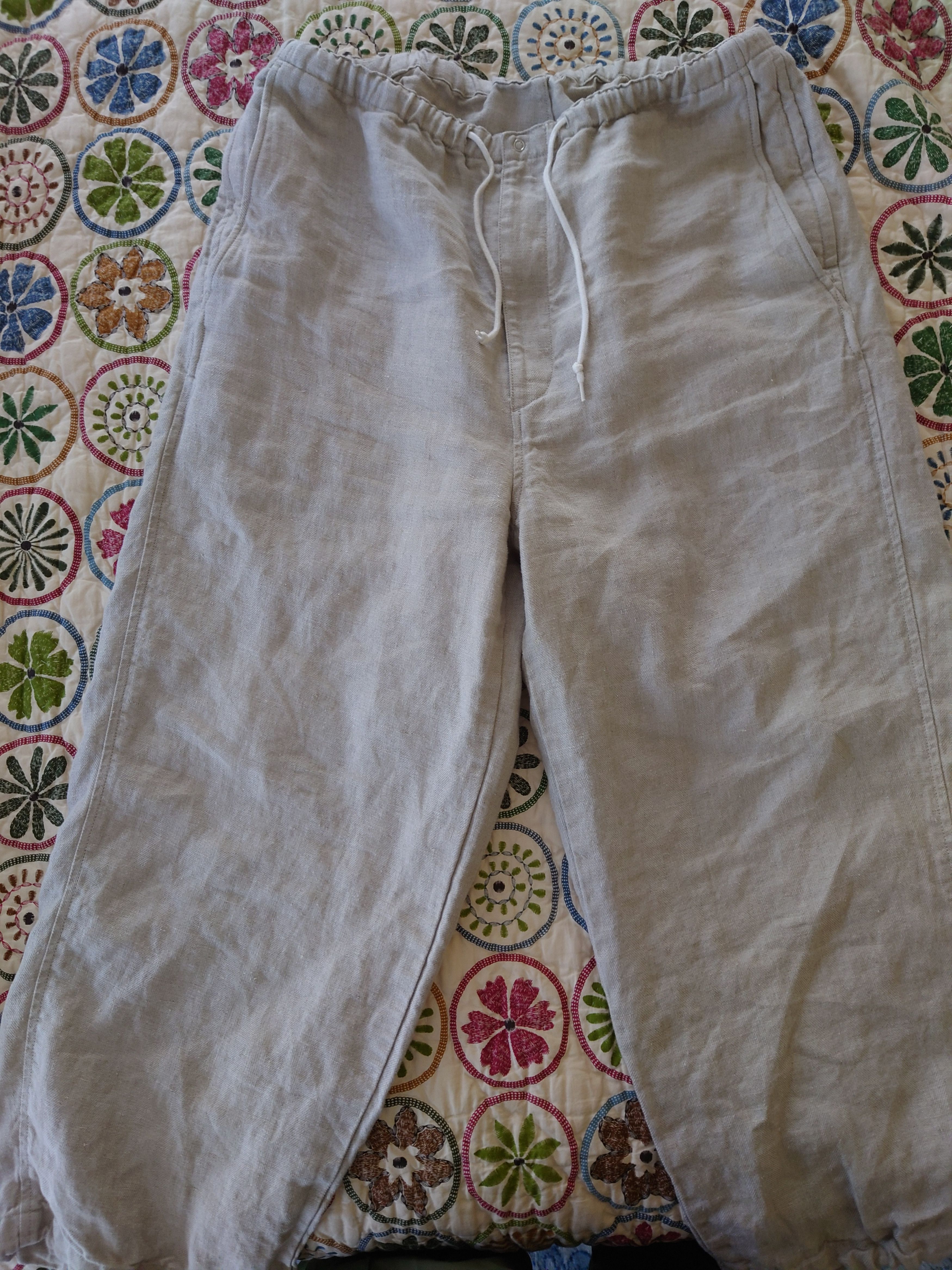 image of Beams Plus Linen Easy Pants in Beige, Men's (Size 36)