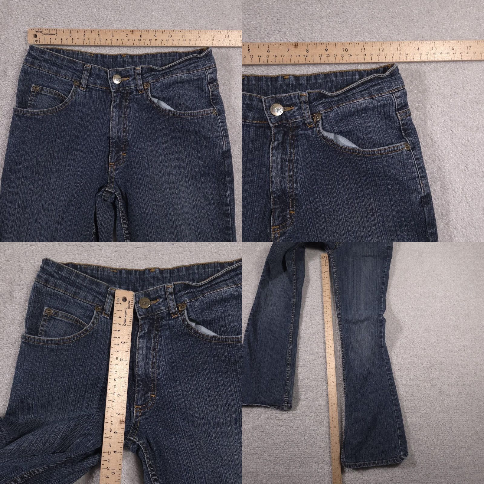 Lee Lee Jeans Womens Bootcut Denim Blue Medium Wash 28x33 5-Pocket Zip Fly Regular Waist 31Inseam Size 28" / US 6 / IT 42 - 8 Thumbnail