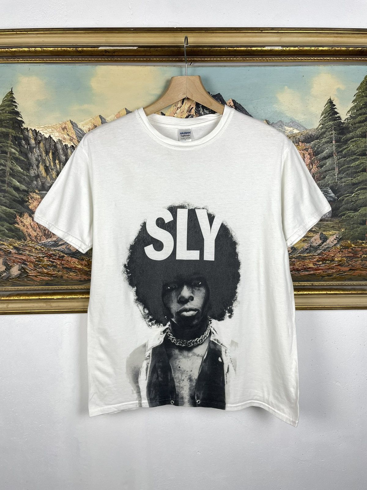 Vintage SLY The Family Stone Men Portrait Vintage Y2k White Tee Band Size US M / EU 48-50 / 2 - 1 Thumbnail