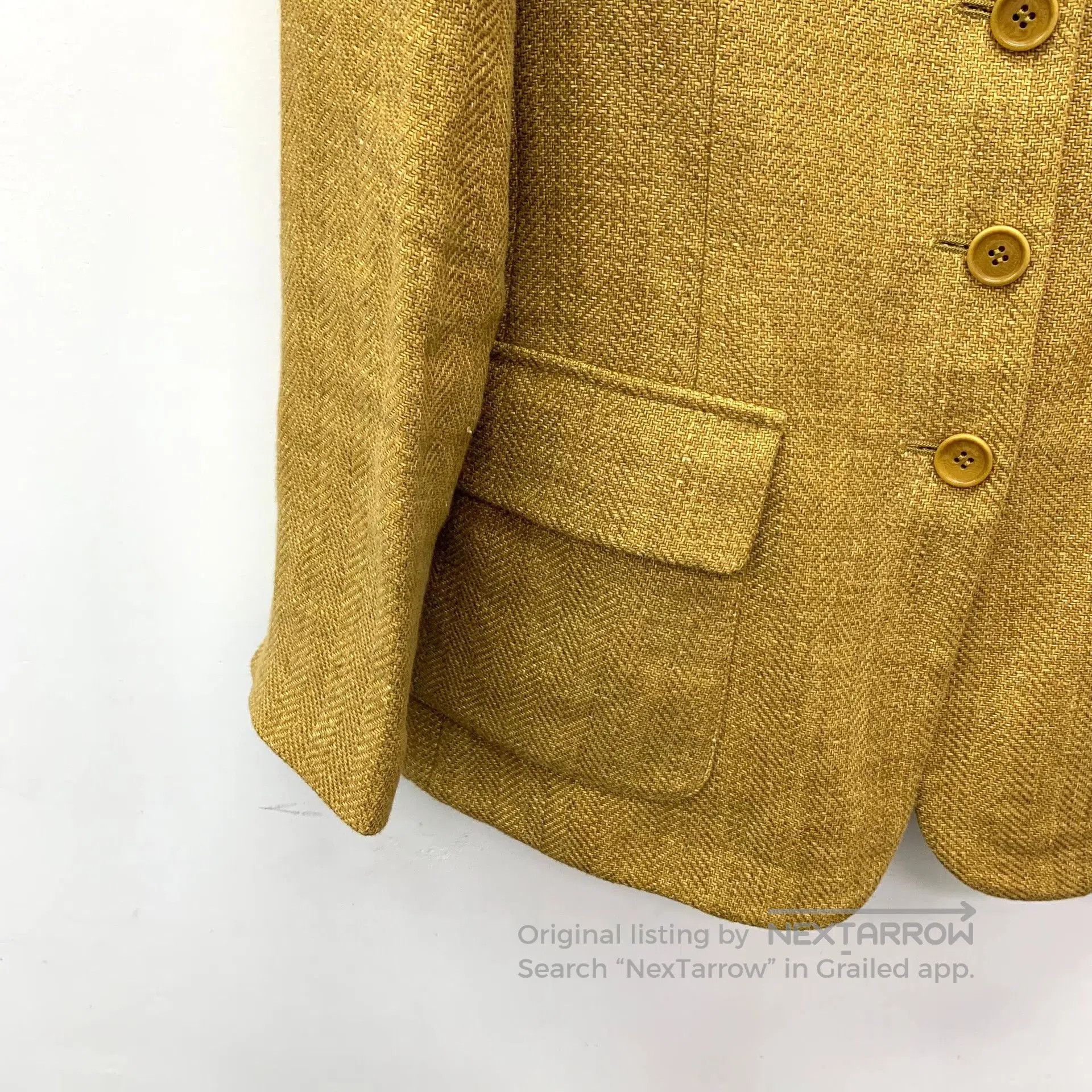 Loro Piana Loro Piana Yellow Linen Lapel Blazer. Size US XXS / EU 40 - 4 Thumbnail