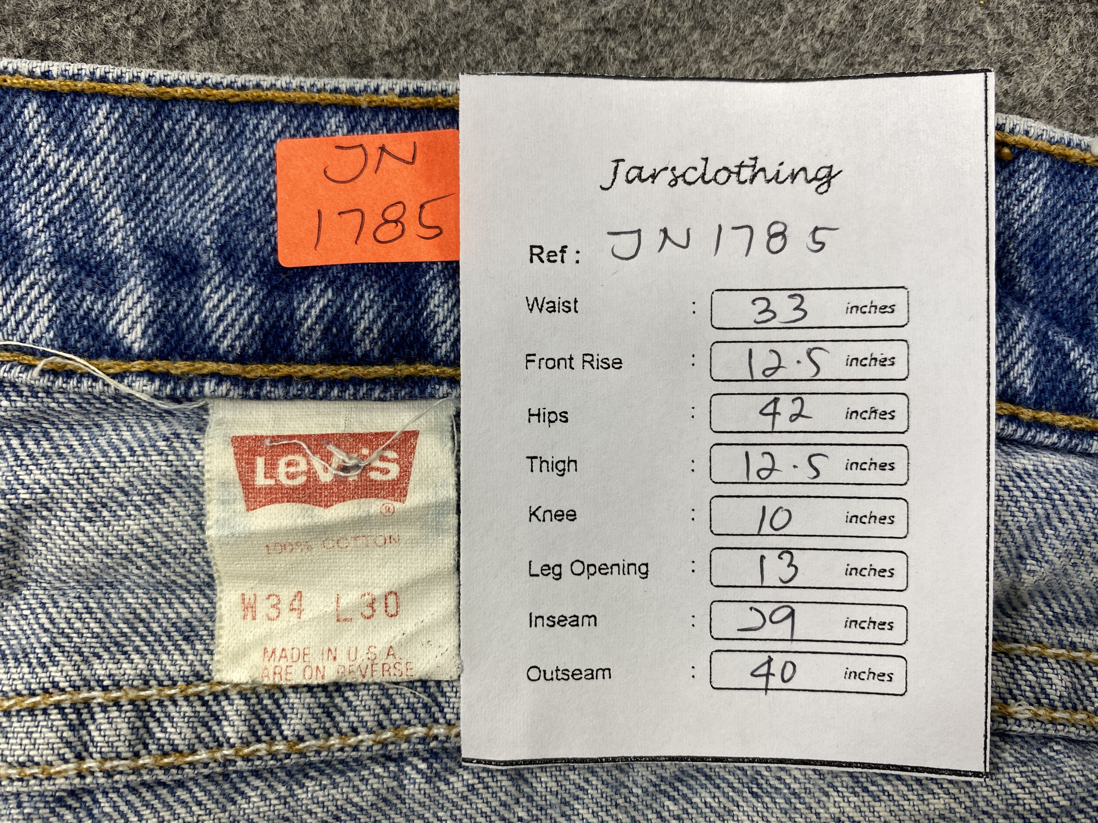Levi's 90's Blue Wash Vintage Levi's 550 USA 33x29 Denim -JN1785 Size US 33 - 8 Thumbnail