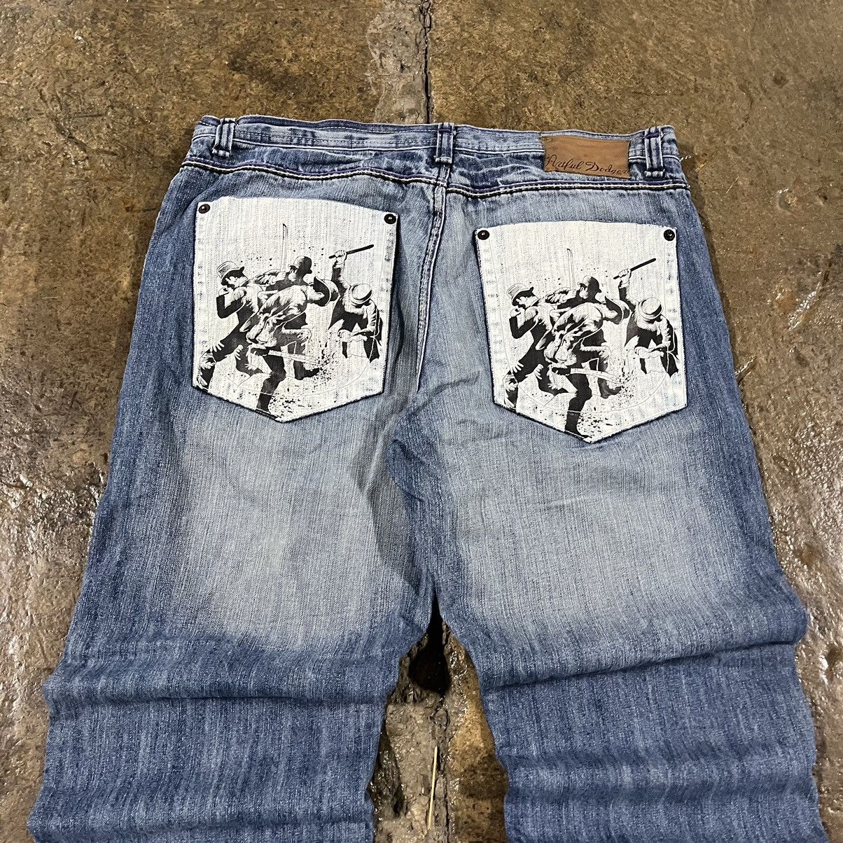 Ed Hardy × JNCO × Vintage Crazy Vintage Y2K Baggy Jeans JNCO Wide Leg Skater Unique Size US 38 / EU 54 - 5 Thumbnail