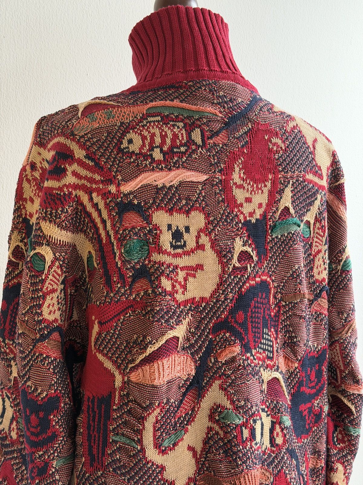 Coogi Vintage 90s Coogi Australia Tapestry Knit Cardigan Cotton Size 40L - 9 Thumbnail
