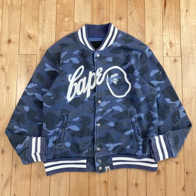 Bape BAPE Blue camo sweat varsity jacket a bathing ape NIGO Size US M / EU 48-50 / 2 - 1 Thumbnail
