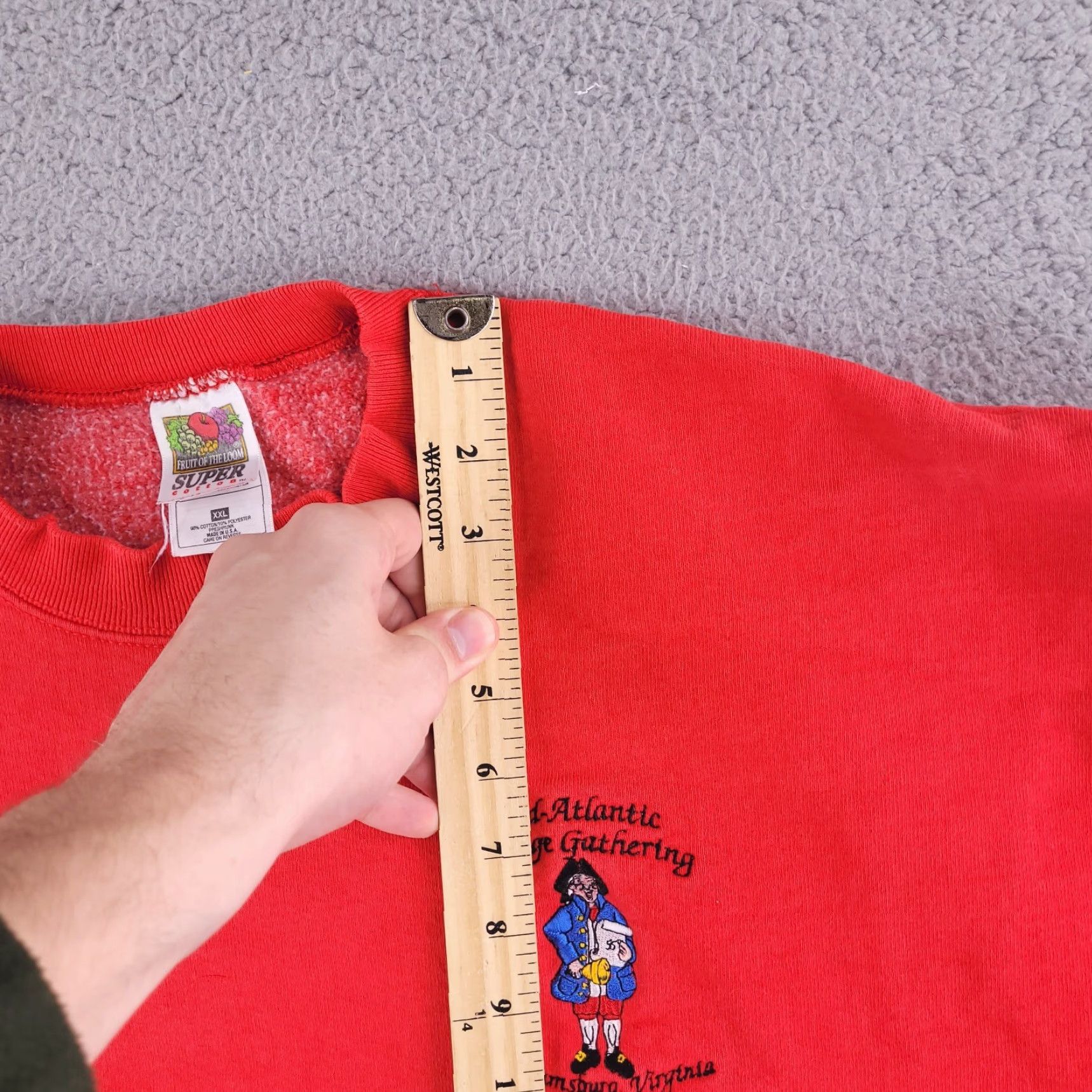 Fruit Of The Loom VINTAGE Fruit of the Loom Sweatshirt Mens 2XL Red Crewneck Williamsburg Size US XXL / EU 58 / 5 - 7 Thumbnail