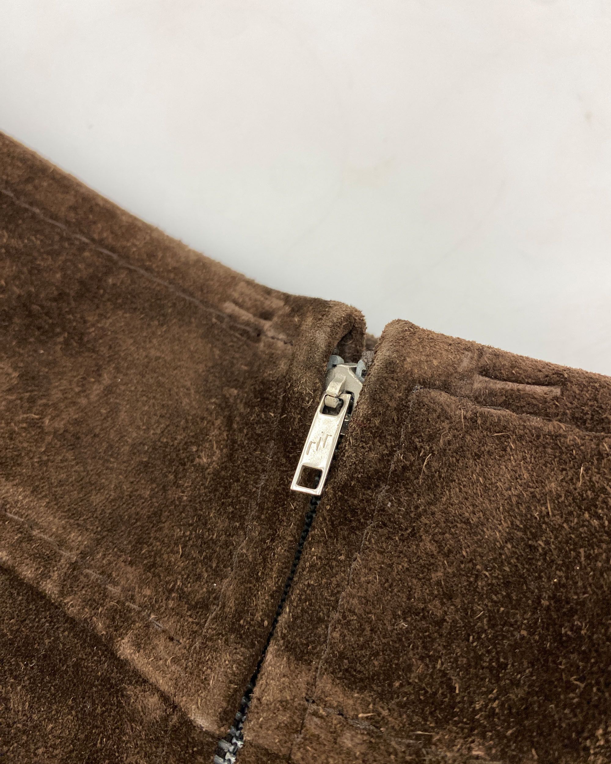 Vintage 1960s Riri Zip Midi Suede Leather Skirt Size 27" / US 4 / IT 40 - 5 Thumbnail