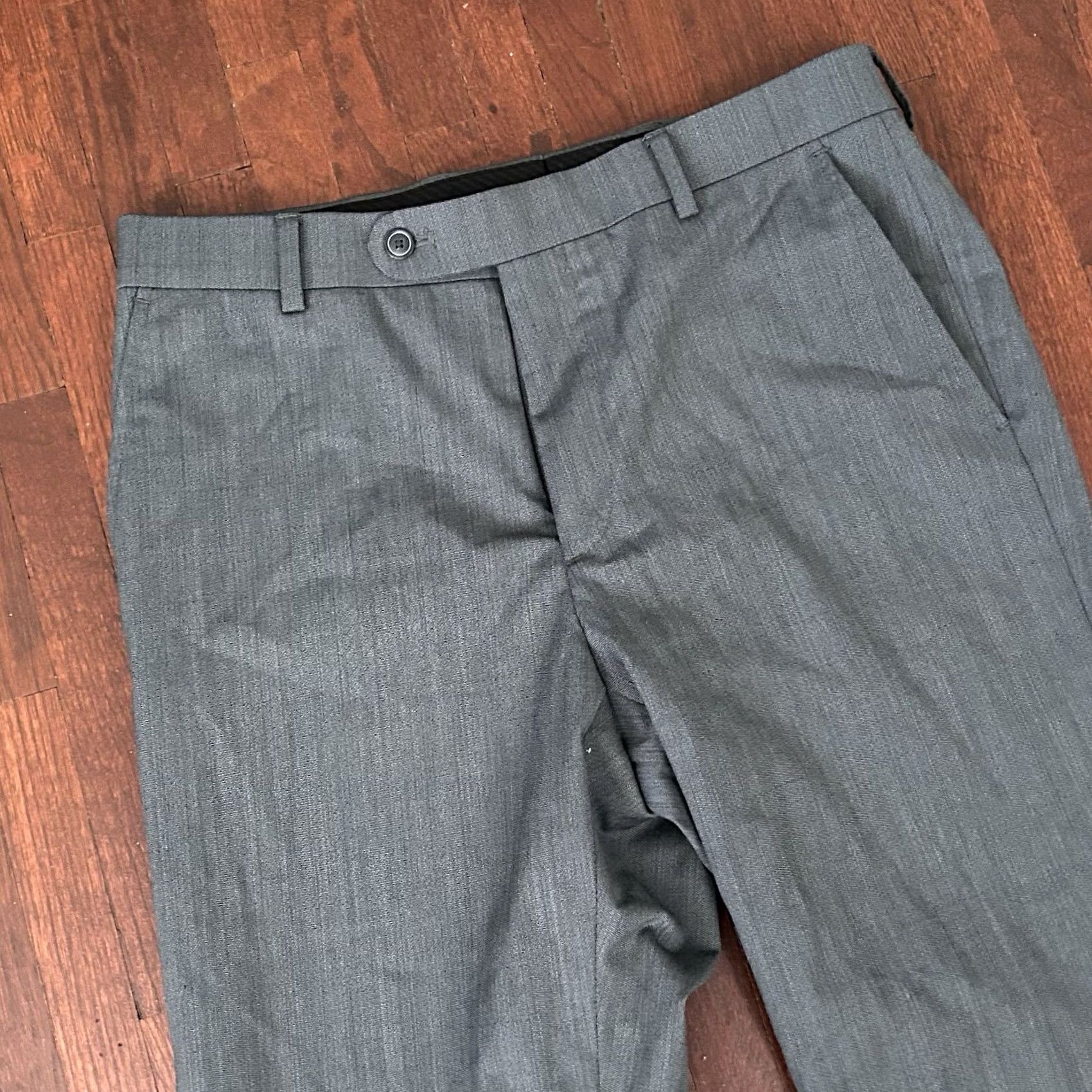 Joseph Abboud Joseph Abboud Dress Pants Gray Flat Front 30 x 32 Wool Blend Formal Mens Pants Regular Womens? Size US 30 / EU 46 - 2 Thumbnail