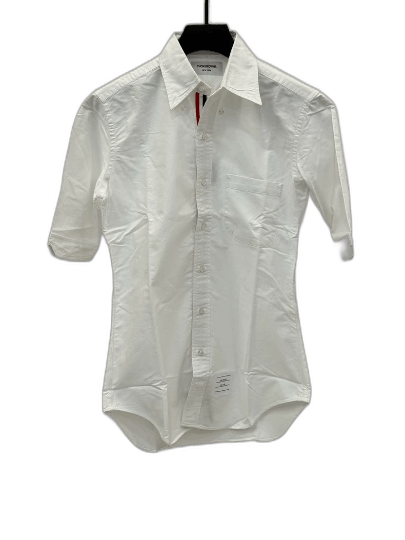 Thom Browne white short sleeve shirt