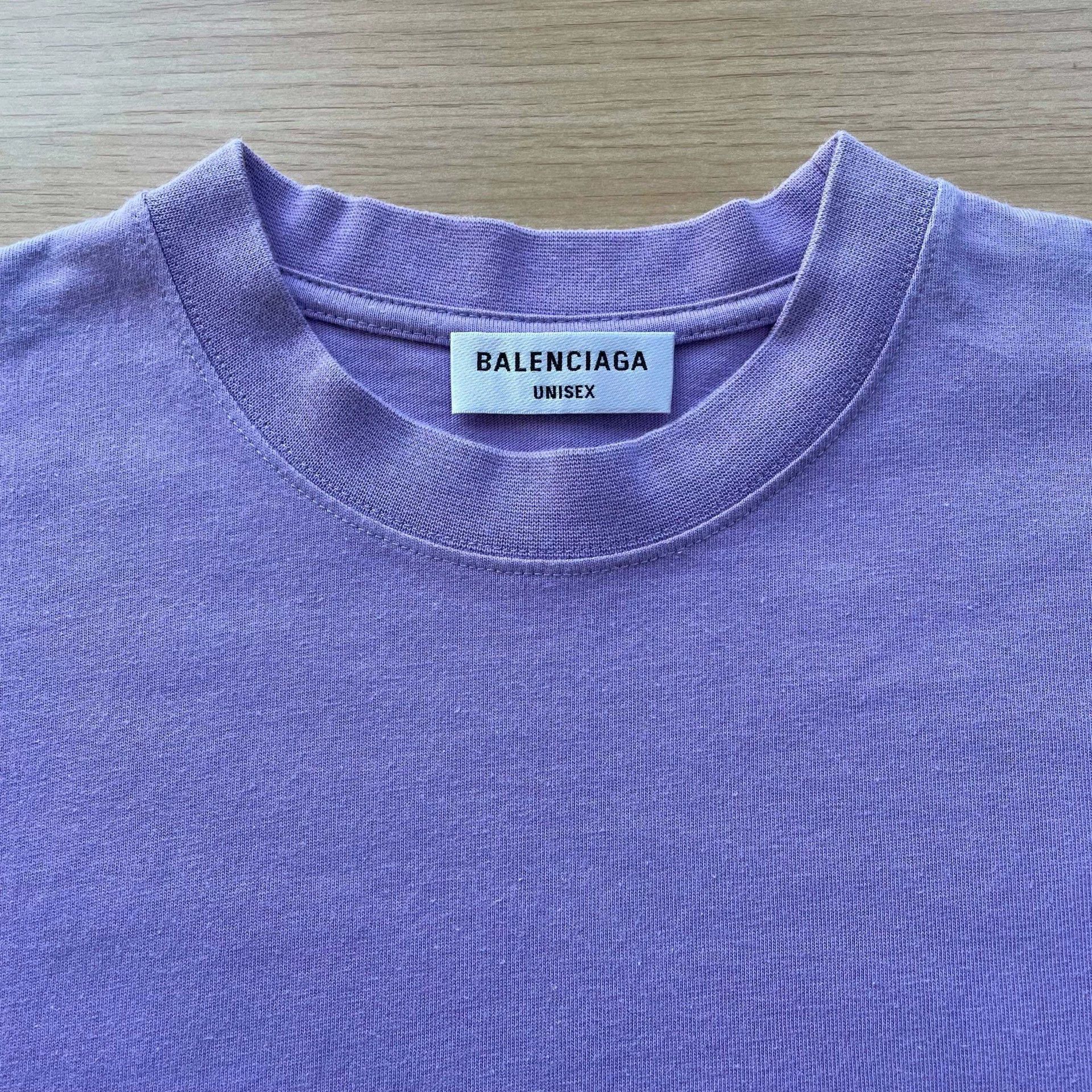 Balenciaga Balenciaga wmn purple embroidered logo short tee XS 99 new Size XS / US 0-2 / IT 36-38 - 4 Thumbnail
