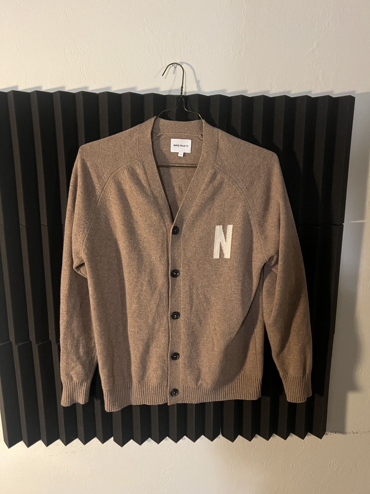 Norse Projects Norse Projects Kasper N Intarsia Cardigan Utility Khaki Size US S / EU 44-46 / 1 - 2 Thumbnail
