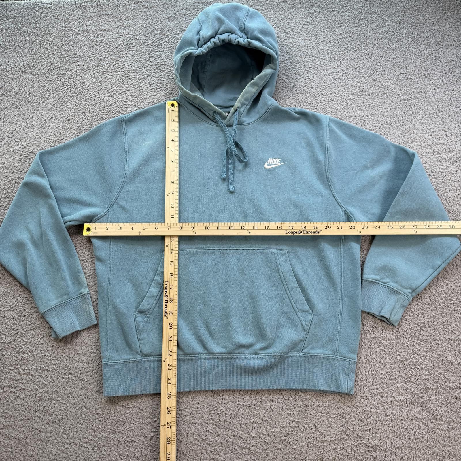 Nike Nike Mini Swoosh Hoodie Teal Distressed Wash Sweatshirt Mens Size US M / EU 48-50 / 2 - 3 Thumbnail
