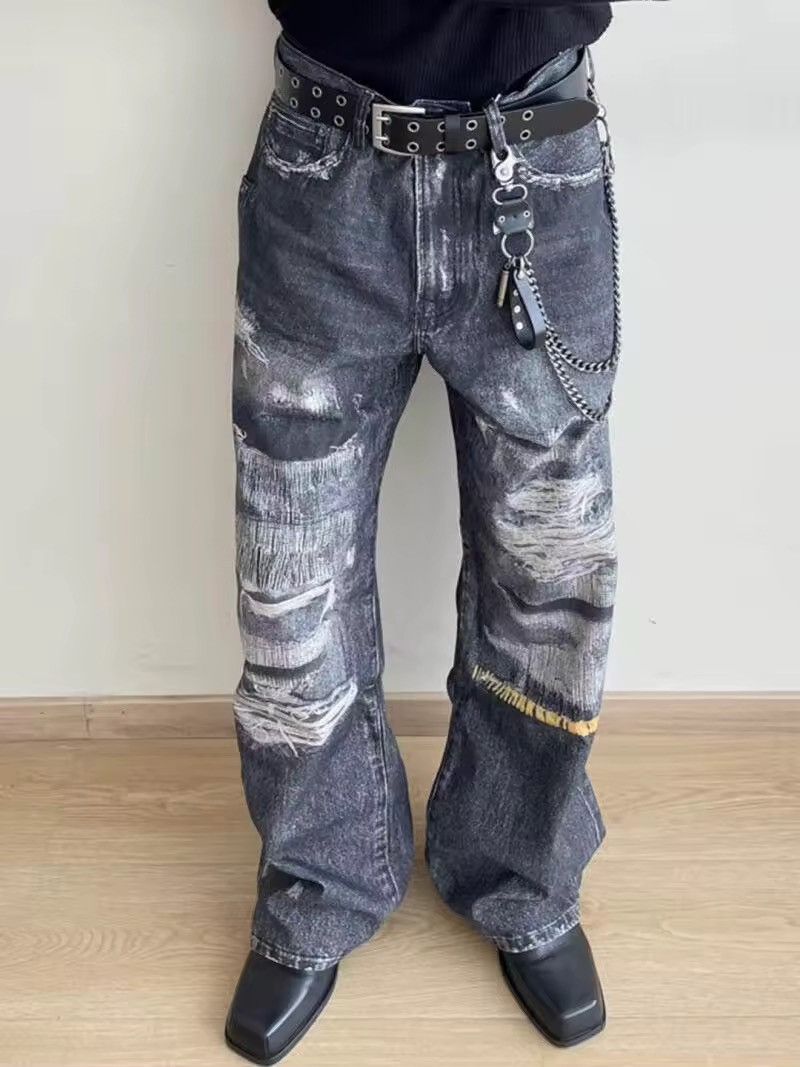 Vintage Streetwear Loose Printing Washed High Street Jeans Size US 28 / EU 44 - 2 Thumbnail