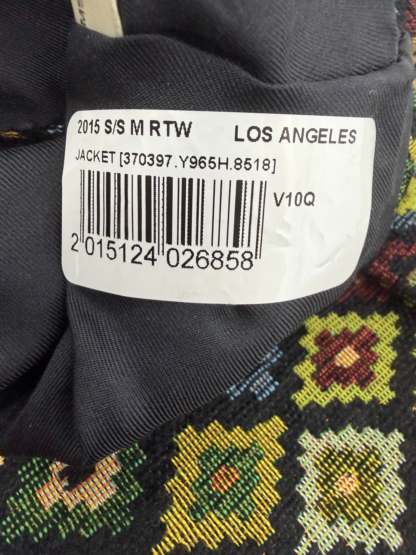 Saint Laurent Paris SLP 15ss Kilim Geometric Diamond Color Jacquard Blazer 44 Size 44R - 5 Thumbnail
