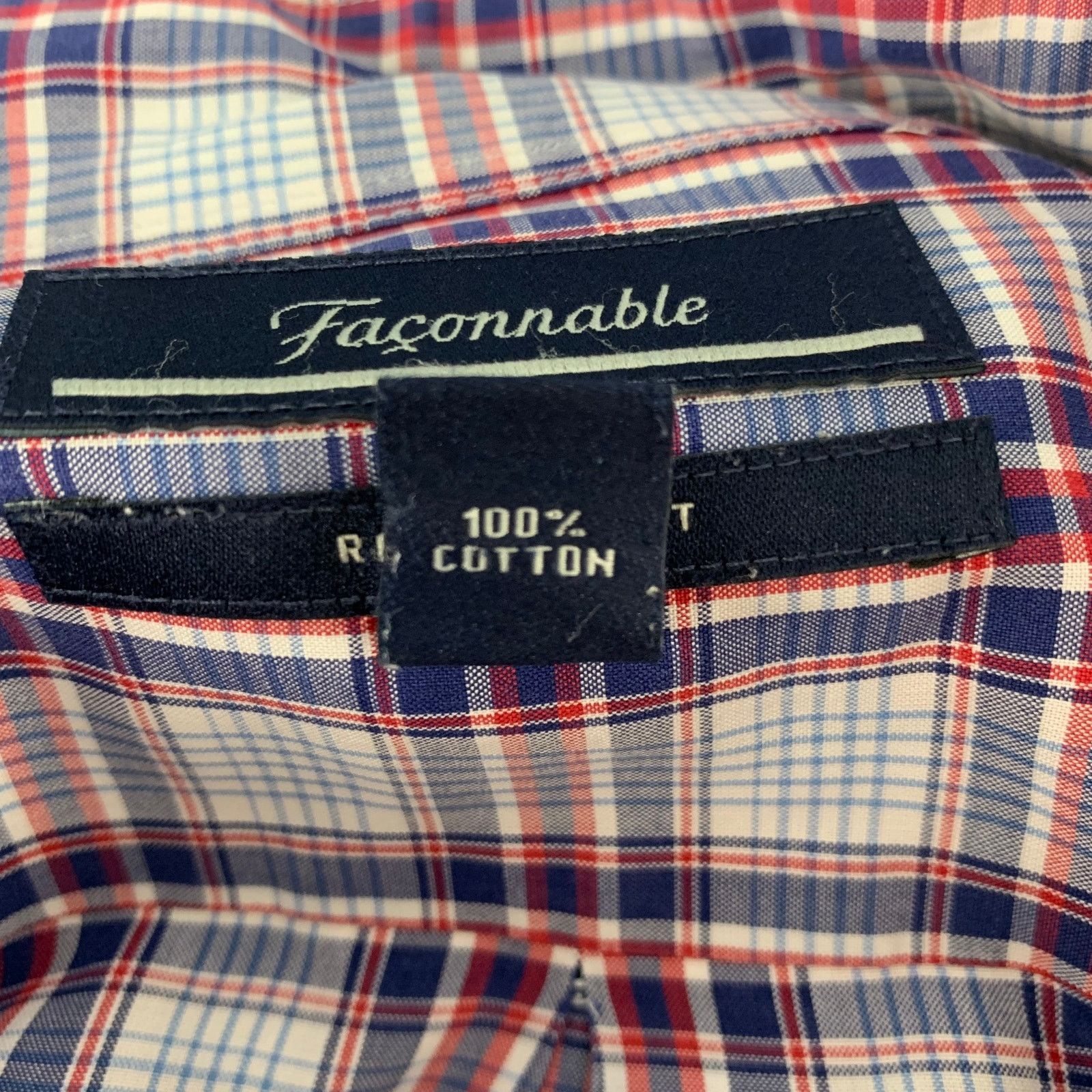 Faconnable FACONNABLE White Blue & Red Checkered Cotton Long Sleeve Size US XL / EU 56 / 4 - 6 Thumbnail