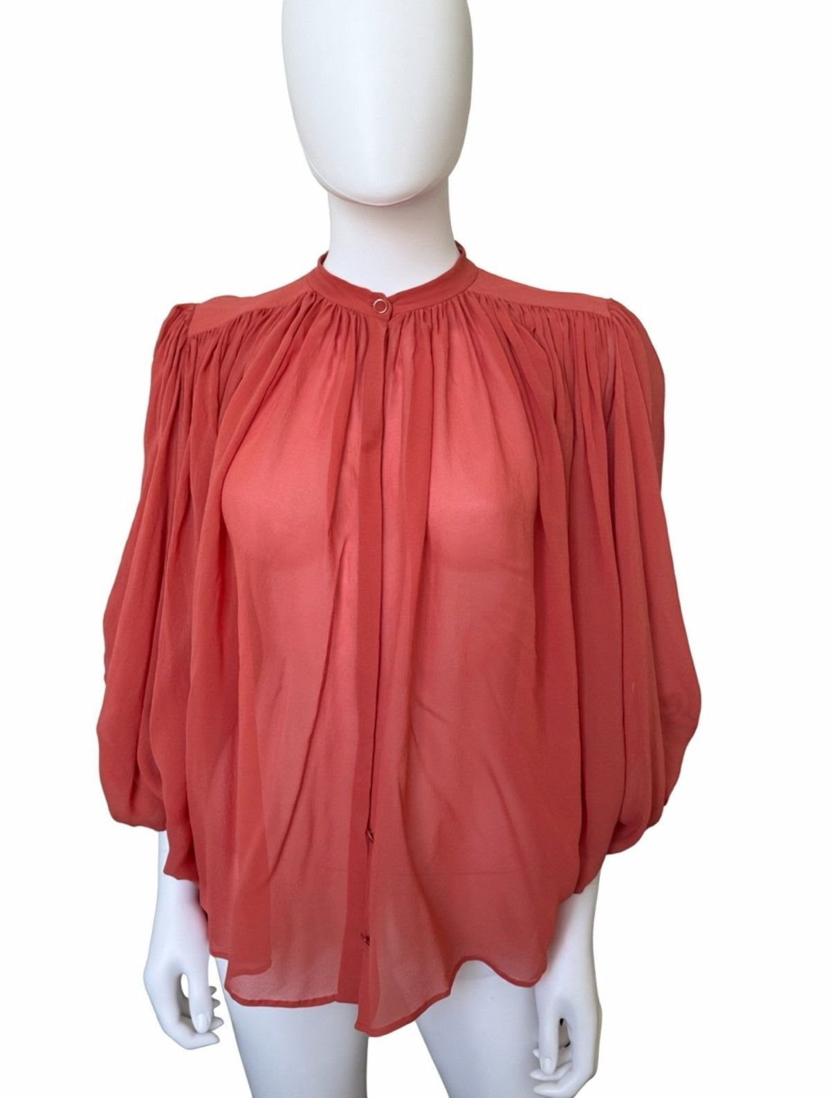 Chloe Chloé SS12 Clare Waight Keller Silk Blouse L’Atelier Rose Size XS / US 0-2 / IT 36-38 - 2 Thumbnail