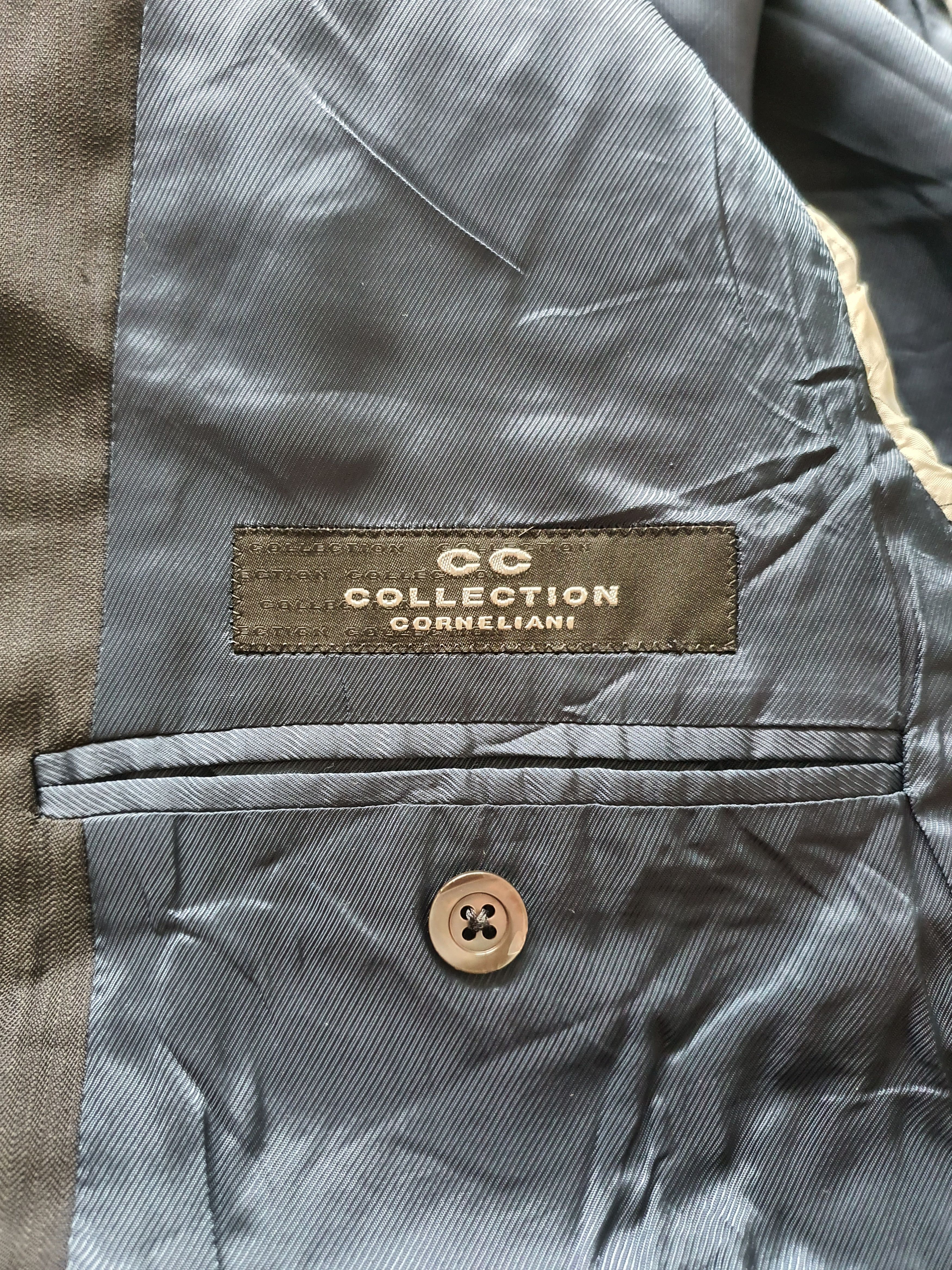 Corneliani ''CC'' Blazer Sports Coat Jacket - Navy, Micro Herringbone Size 44R - 4 Thumbnail