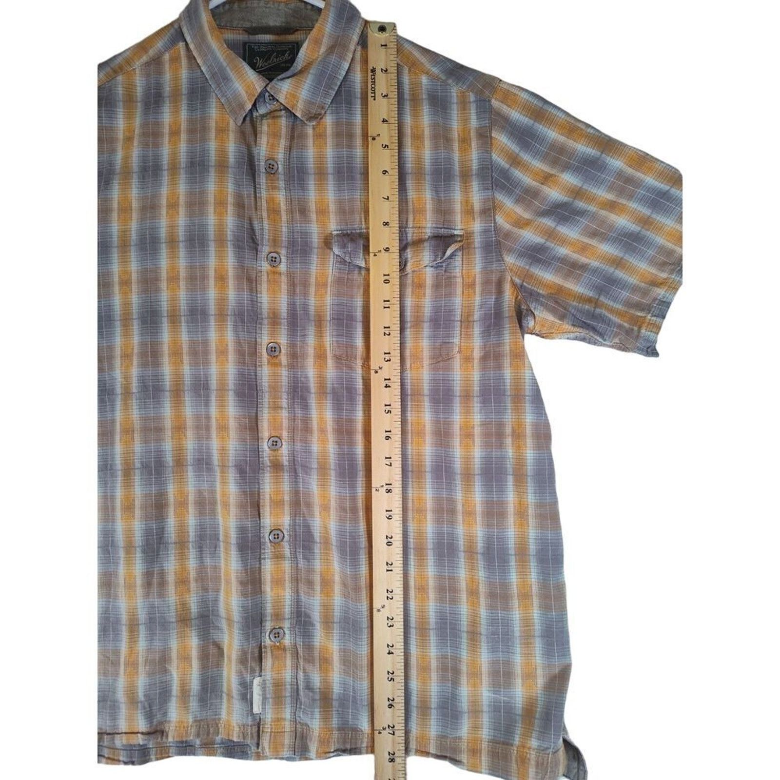 Woolrich Woolen Mills Woolrich Button Up Shirt Plaid Mens Large Orange Gray Cream Size US L / EU 52-54 / 3 - 3 Thumbnail