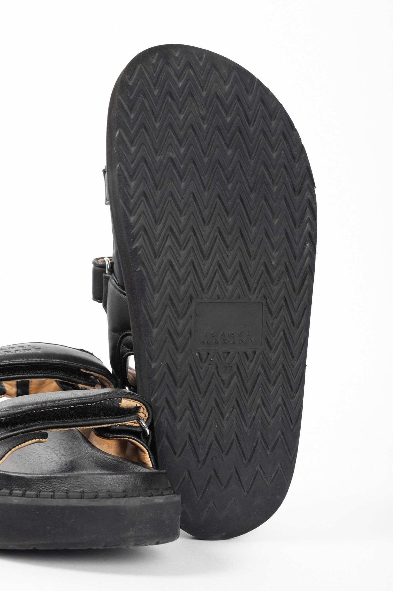 Isabel Marant Isabel Marant Madee Black Leather Padded Dad Sandals Size US 8.5 / IT 38.5 - 5 Thumbnail