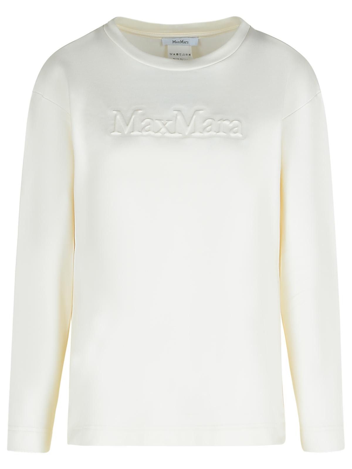Max Mara MAX MARA 'Berma' Sweatshirt In White Silk And Cotton Size XS / US 0-2 / IT 36-38 - 1 Thumbnail