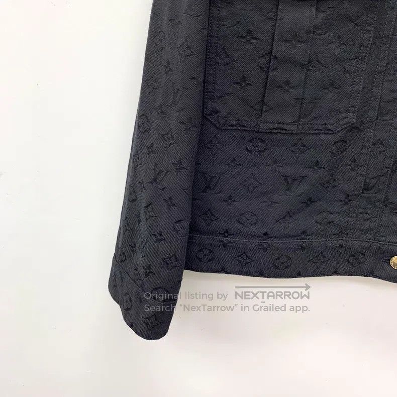 Louis Vuitton Louis Vuitton 25 black logo full-print cotton lapel single Size US XXS / EU 40 - 4 Thumbnail