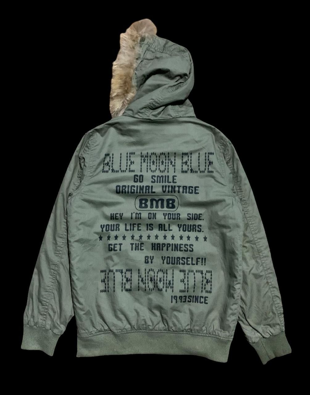 Japanese Brand Blue moon blue poem fur hoodie Size US M / EU 48-50 / 2 - 2 Thumbnail